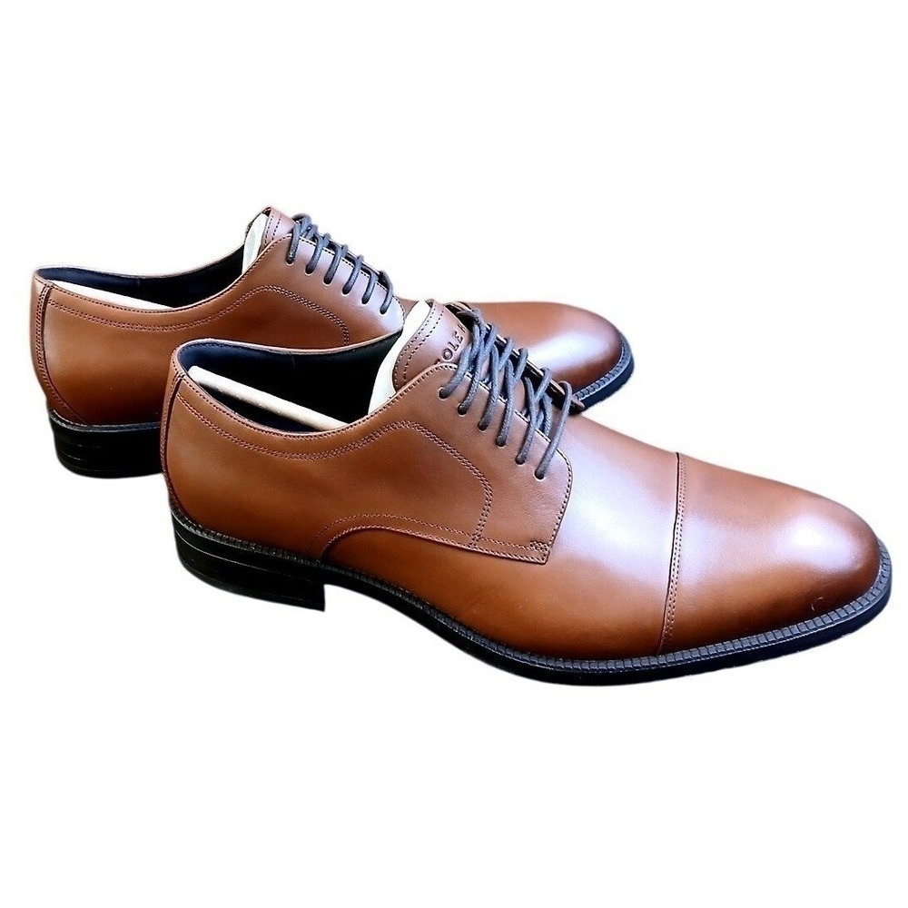 Cole Haan GRAND Cap Oxford British Tan Leather Dress Shoes C34138 Mens 13M NEW